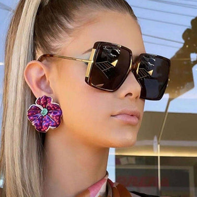 Óculos de Sol Female Big Frame Vintage